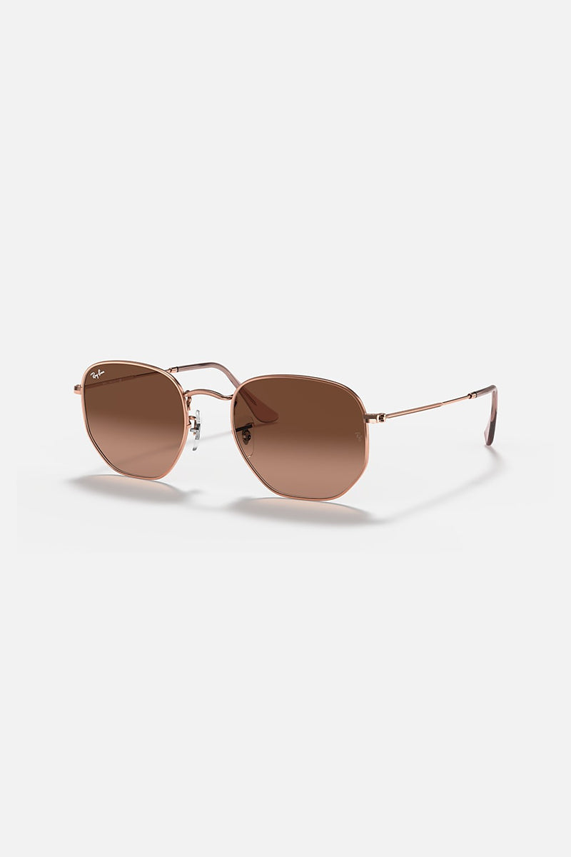 Ray Ban Hexagonal Flat Lenses in Polished Copper with Pink Gradient Blue Ox Boutique