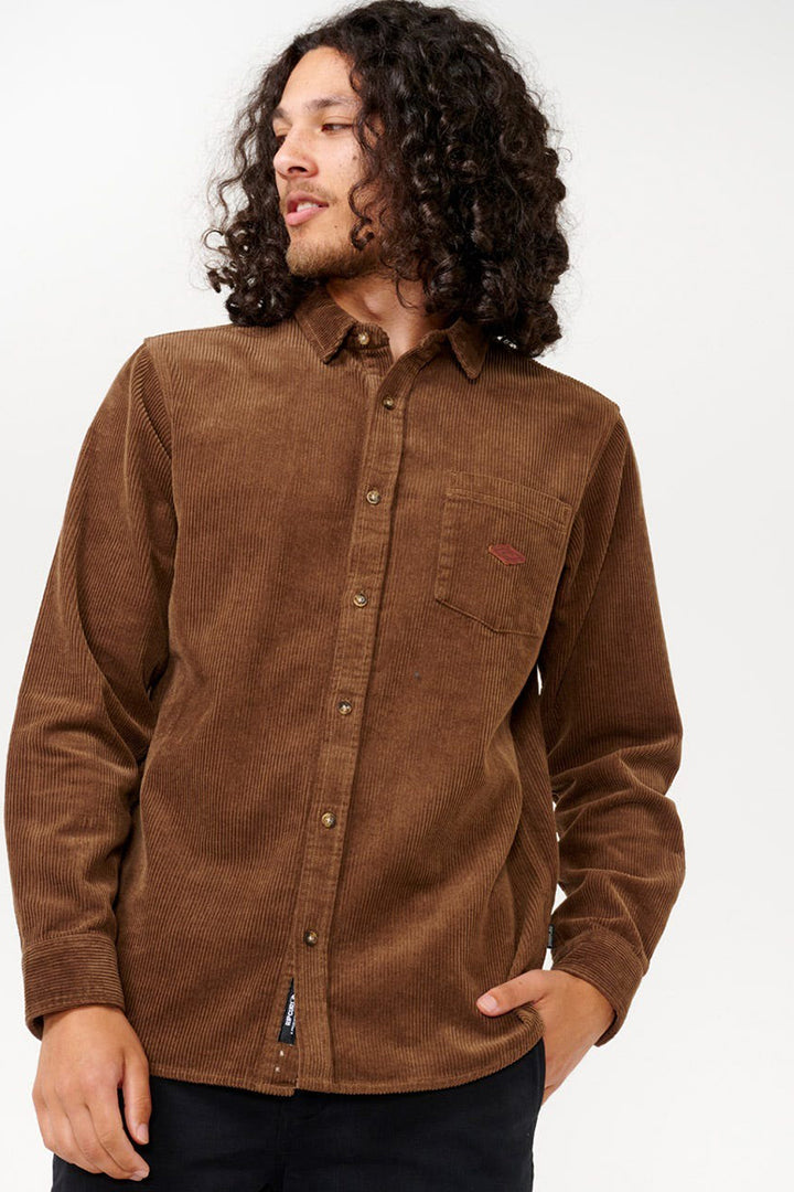 Rip Curl - Classic Surf Cord Long Sleeve Shirt in Dusted Chocolate