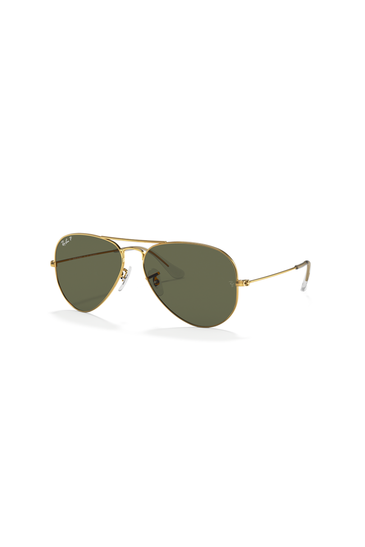 Ray Ban - Aviator Large Metal in Arista Frames with Green Polarized Lenses - 0RB3025001/5858