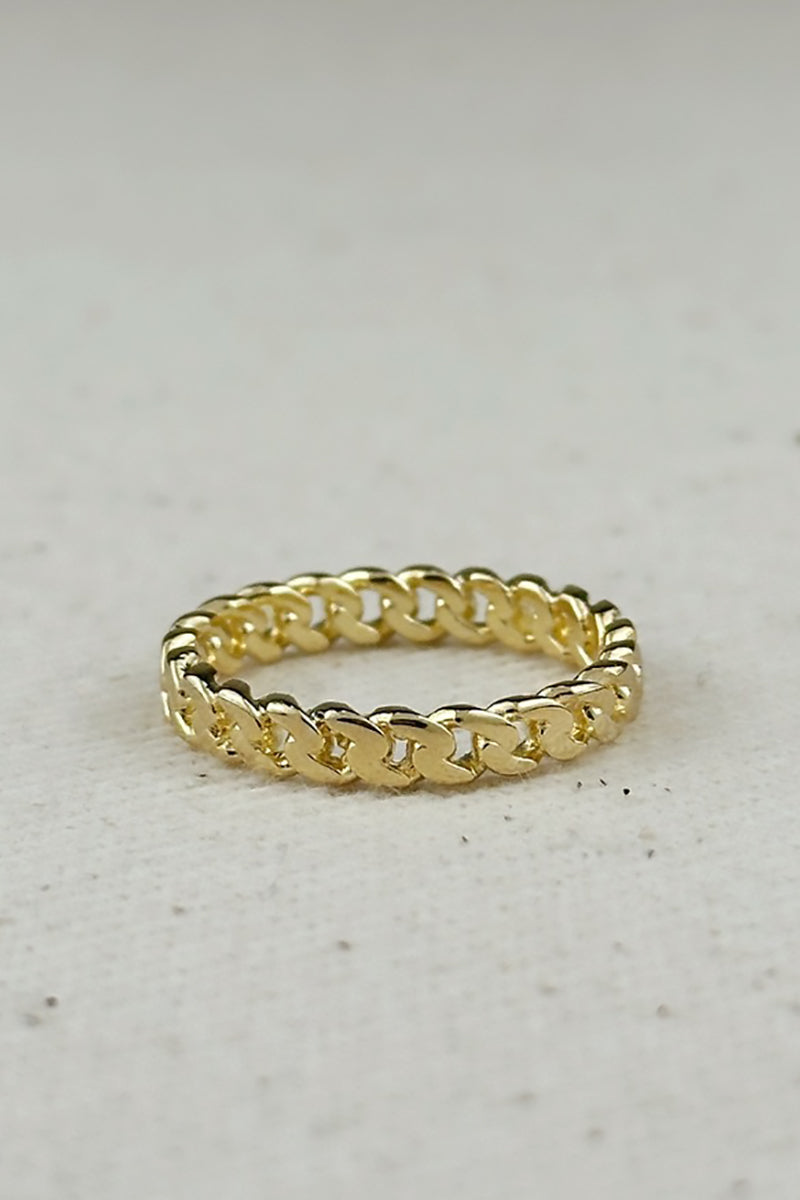 GoldFi - Cuban Chain Ring in Gold - 2.5mm - Size 6