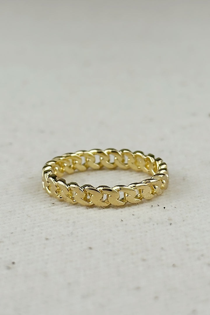 GoldFi - Cuban Chain Ring in Gold - 2.5mm - Size 6