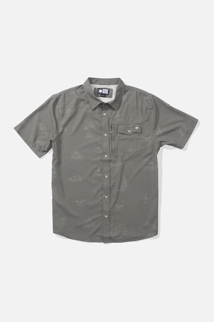 Salty Crew - Helmsman Short Sleeve UV Woven Shirt in Olive