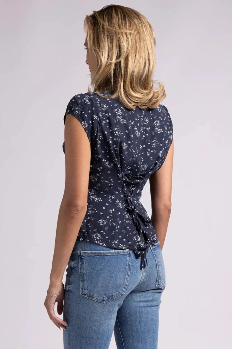 Weekend Los Angeles - Hudson Top in Navy Floral