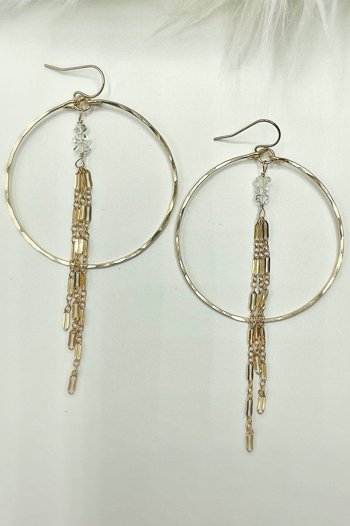 Blue Sky Feathers - Sunrise Salt Water Hoops in Gold