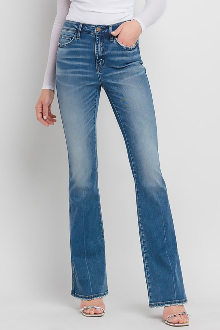 Vervet by Flying Monkey - High Rise Full Length Bootcut Jeans in ERR-FREE