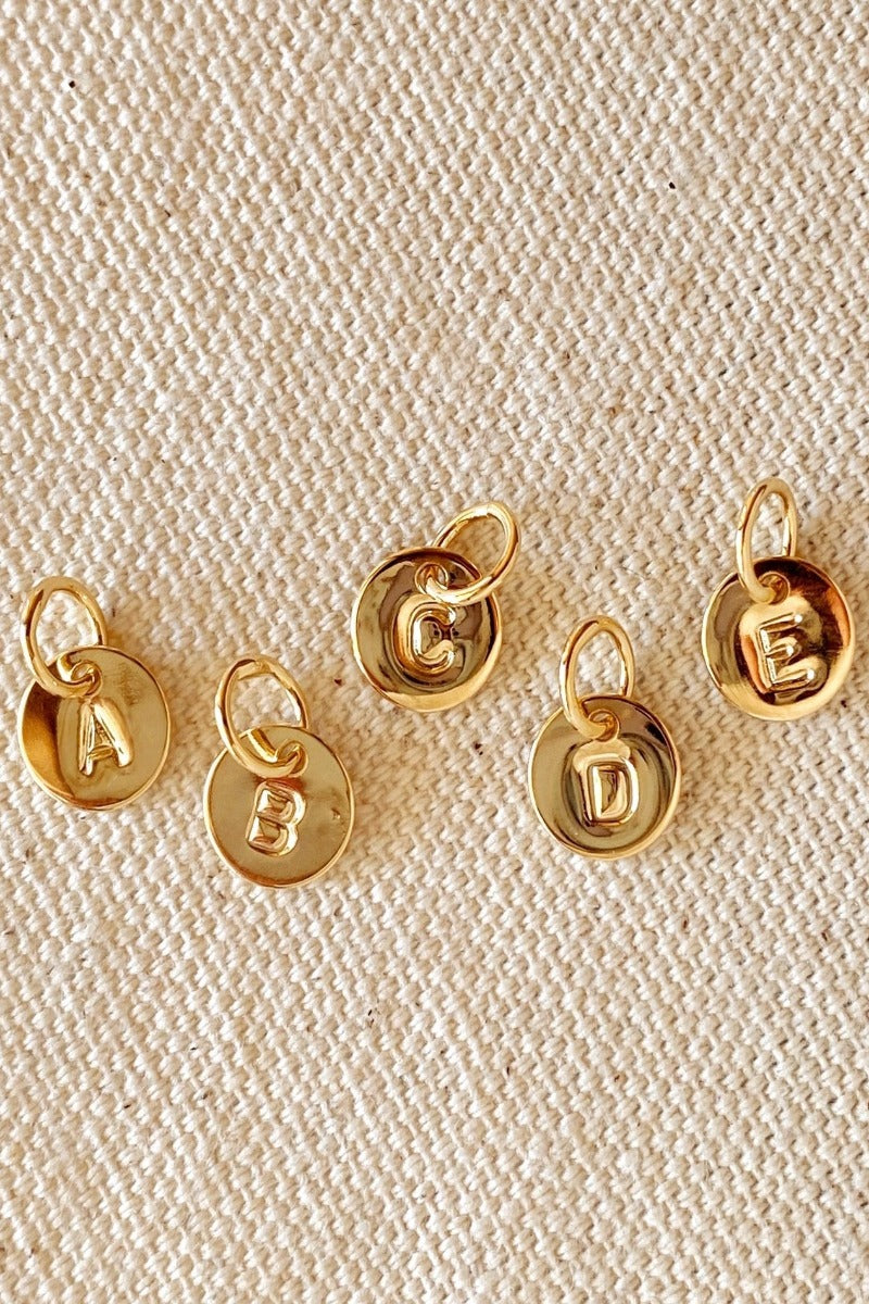 GoldFi - Stamped Tiny Initial Letter Charm in 18k Gold Fill - S