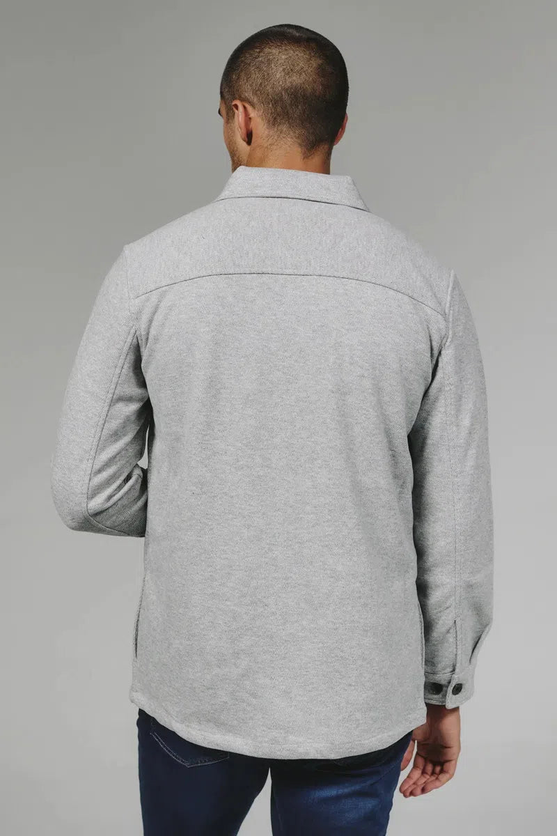 7DIAMONDS - Generation Herringbone Stretch Overshirt in Grey