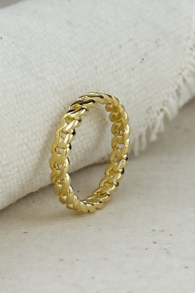 GoldFi - Cuban Chain Ring in Gold - 2.5mm - Size 6