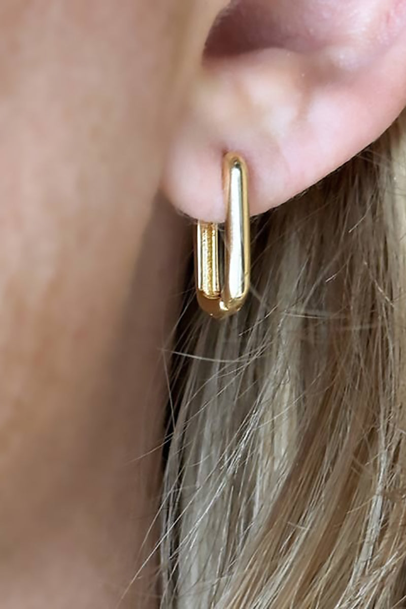 GoldFi - Oblong Hoop Earrings in Gold - 15mm