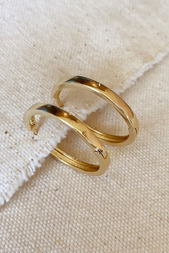 GoldFi - Flat Hoop Water-Resistant Earrings in Gold