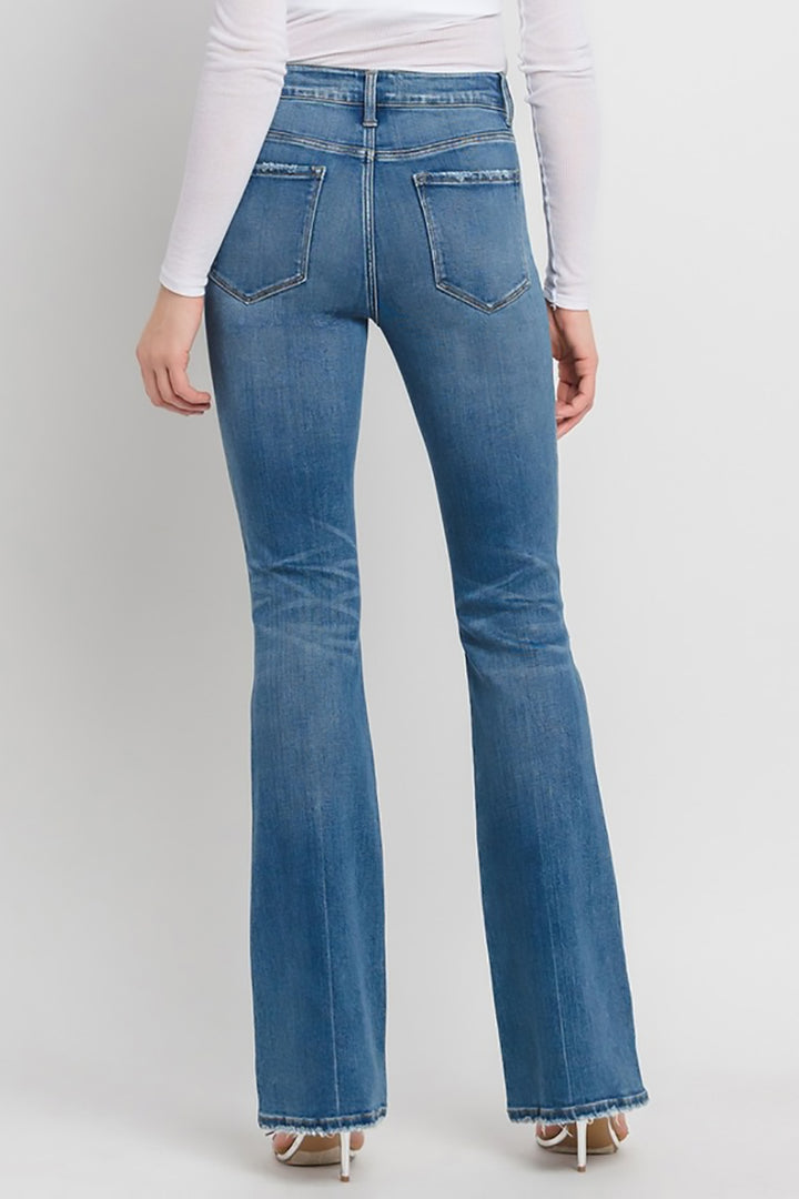 Vervet by Flying Monkey - High Rise Full Length Bootcut Jeans in ERR-FREE