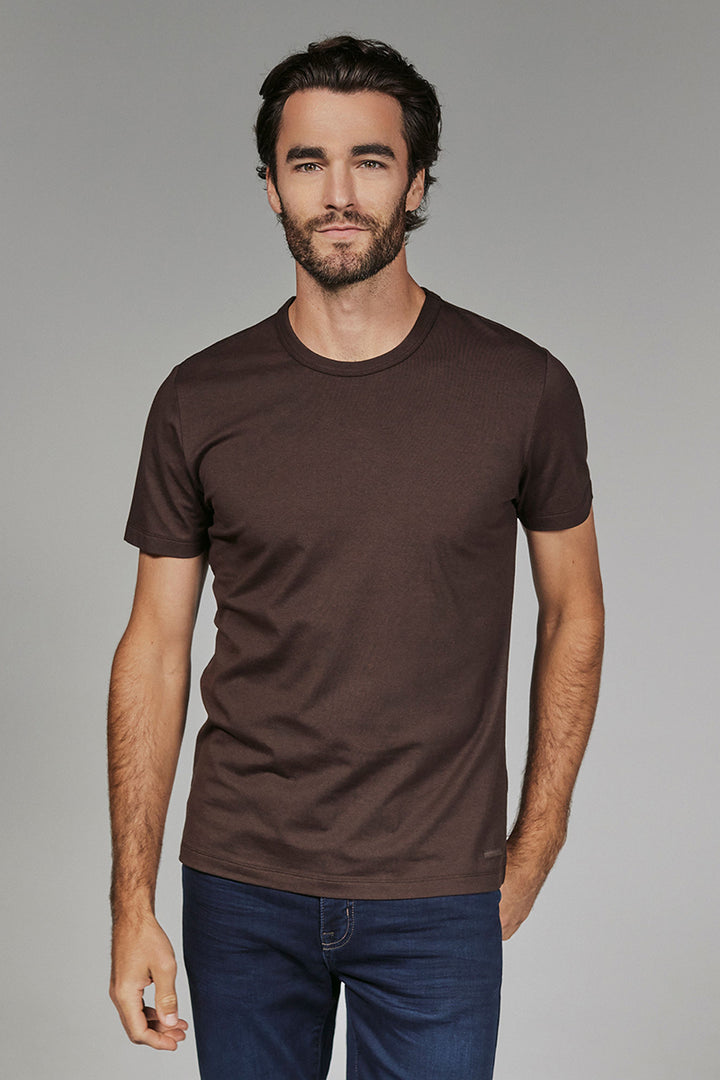 7DIAMONDS - Modal Crew Neck Tee in Coffee