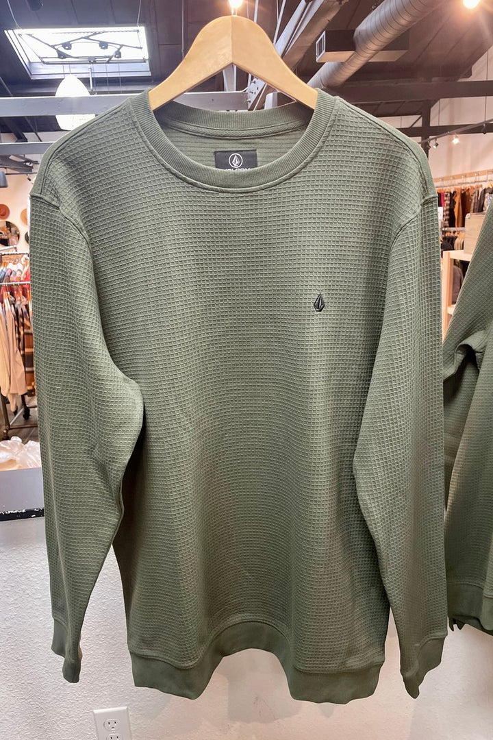 Volcom - Gridstone Crew Long Sleeve in Squadron Green