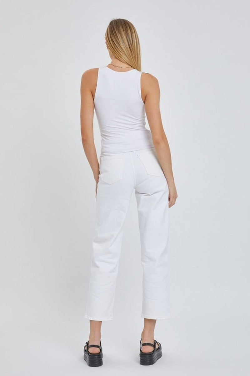 Be Cool - Basic Round Neck Tank in Off White