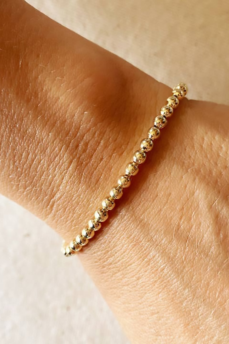 GoldFi - 3.5 mm Beaded Bracelet in Gold - 6in