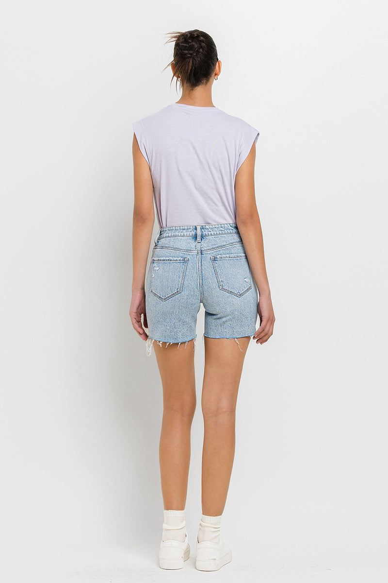 VERVET by Flying Monkey - Loretta High Rise Midi Shorts in Double Trouble