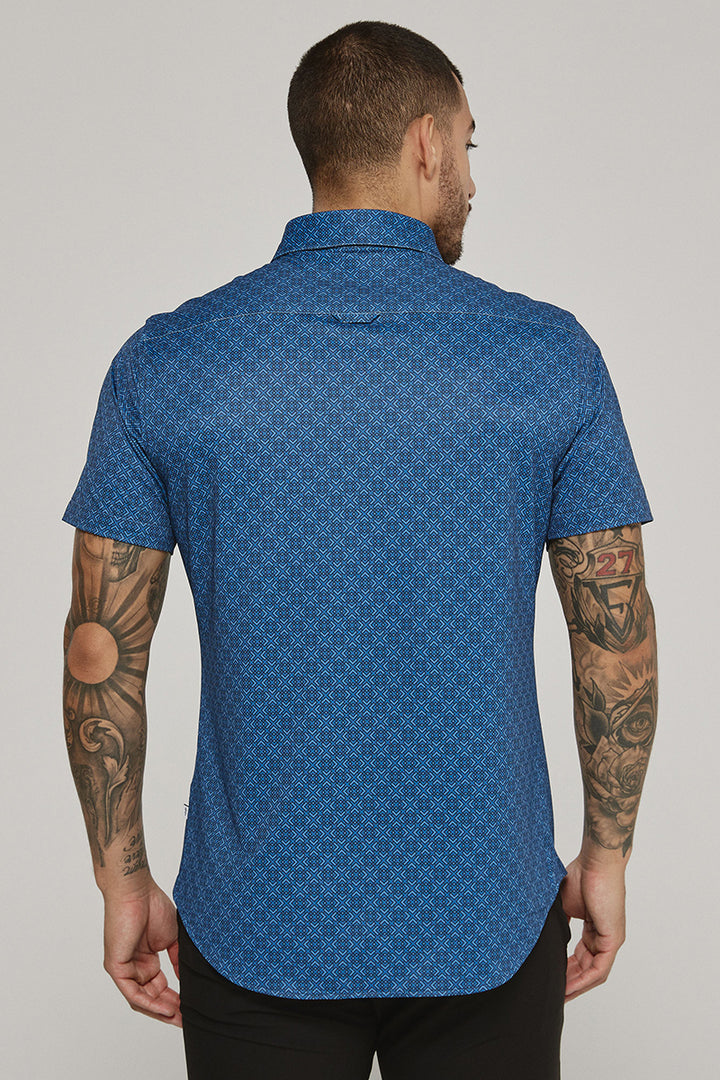 7DIAMONDS - Sorren Short Sleeve Shirt in Navy