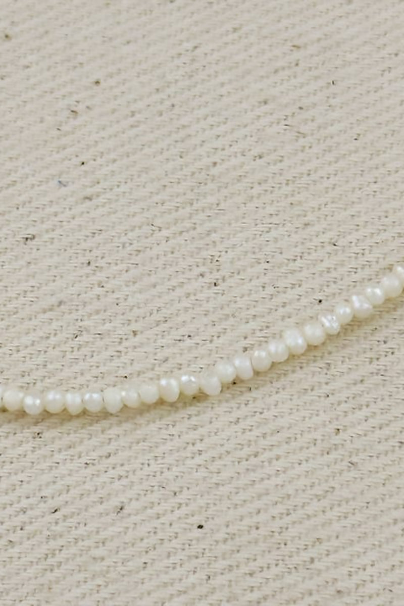 GoldFi - Micro Fresh Water Pearl Necklace in Gold - 17.5in