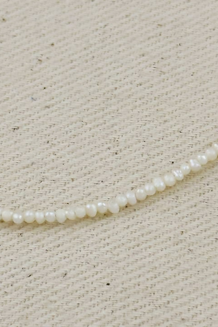 GoldFi - Micro Fresh Water Pearl Necklace in Gold - 17.5in