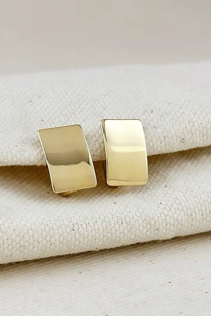 GoldFi - Polished Plate Clicker Hoop Earrings in Gold