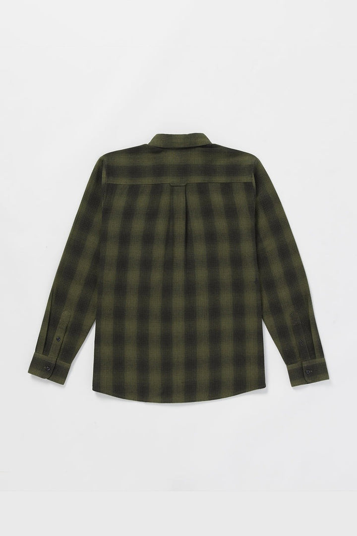 Volcom - Shadowstone Flannel Long Sleeve Shirt in Winter Moss