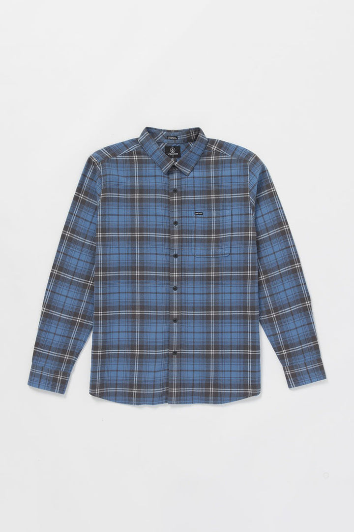 Volcom - Caden Plaid Long Sleeve Shirt in Blueberry