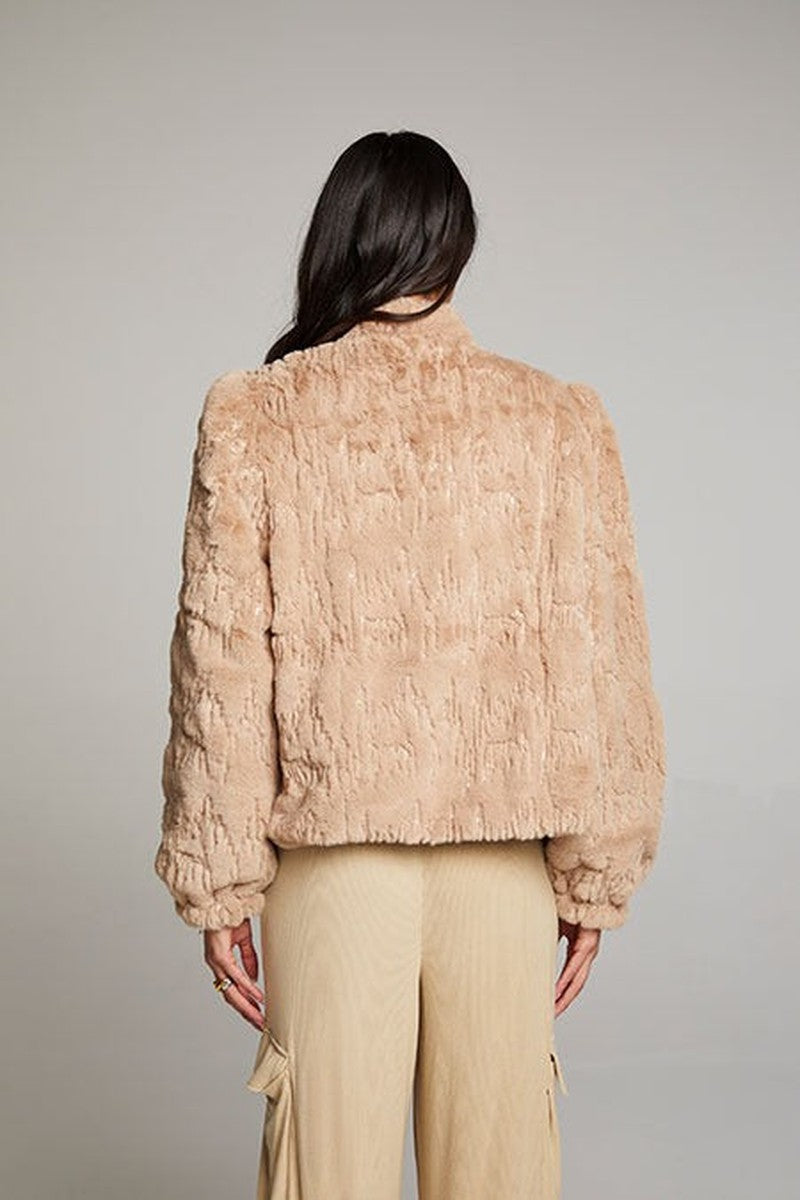 Chaser - Puff Sleeve Jacket in Cappucchino