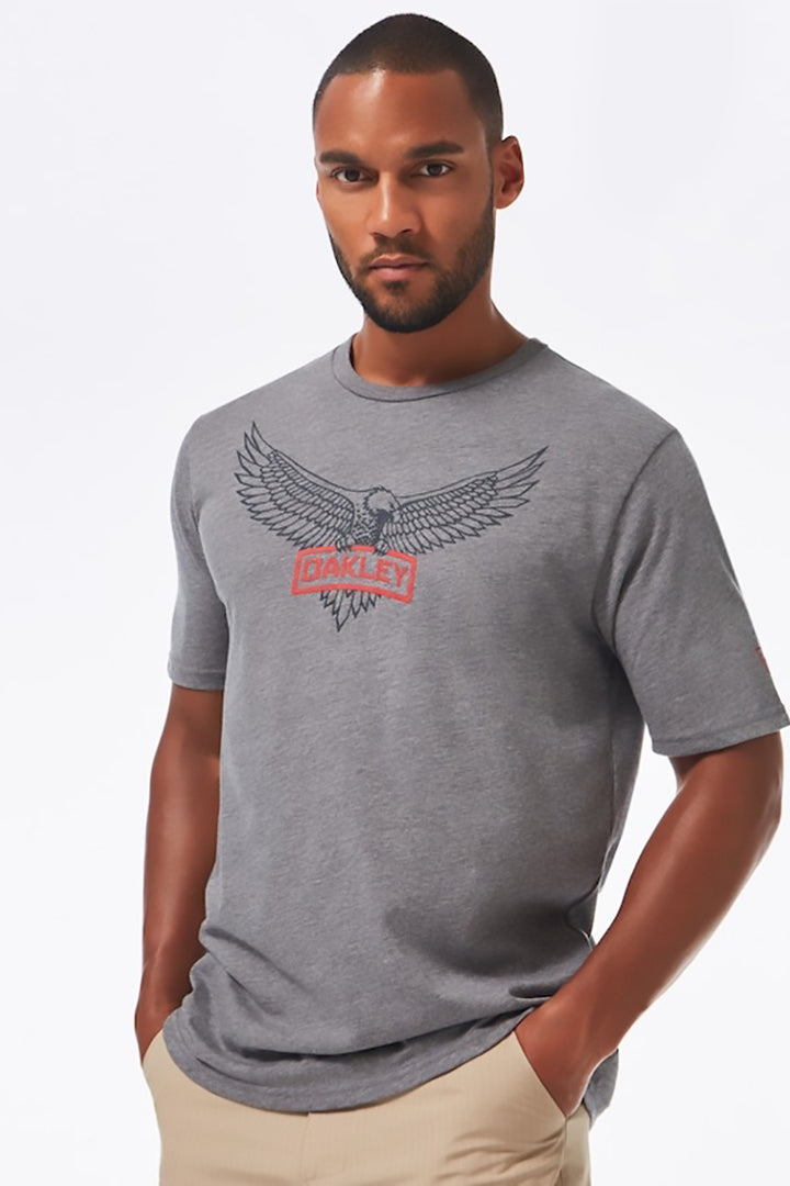 Oakley - Standard Issue Oakley Eagle Tab Tee in Athletic Heather Gray