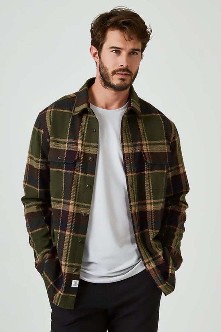 7DIAMONDS - Generation™ Plaid Shirt in Olive