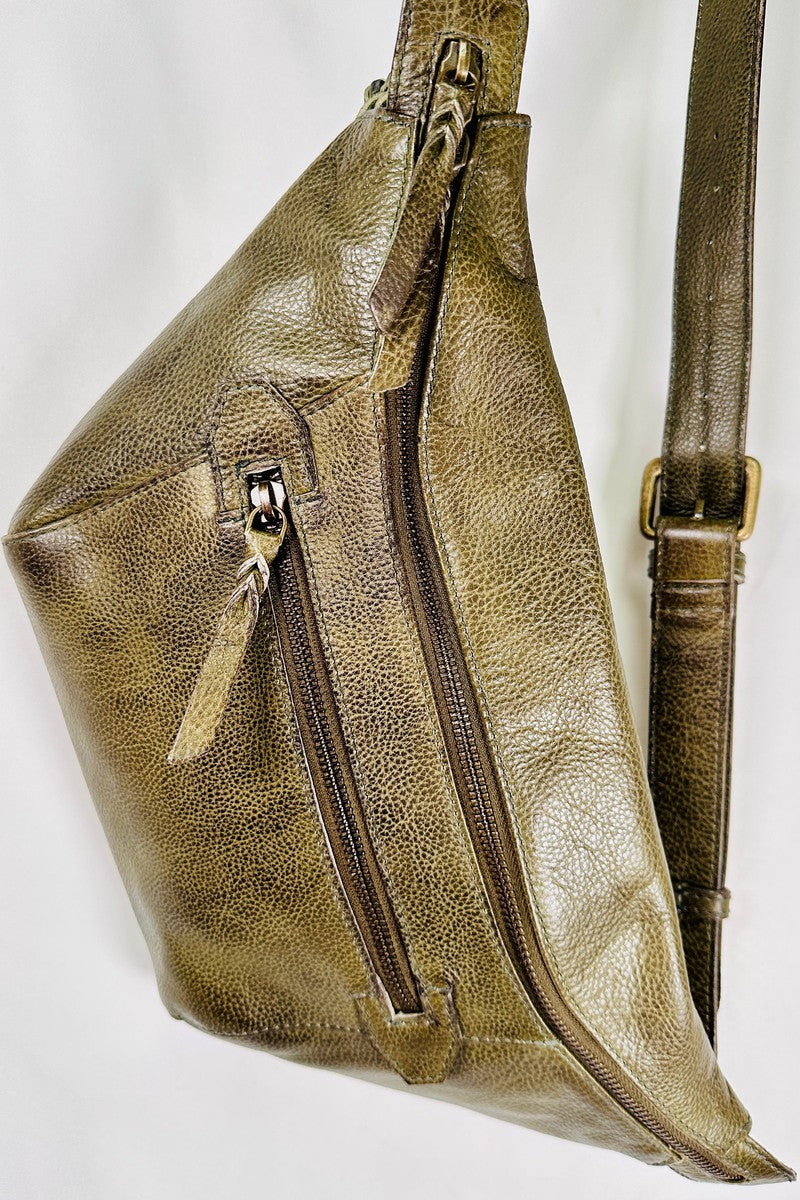 Rock Paper Scissors - "City" Organizer Sling Bag in Olive