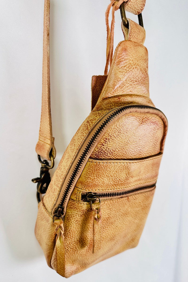 Rock Paper Scissors - "Noa" Sling Bag in Cognac