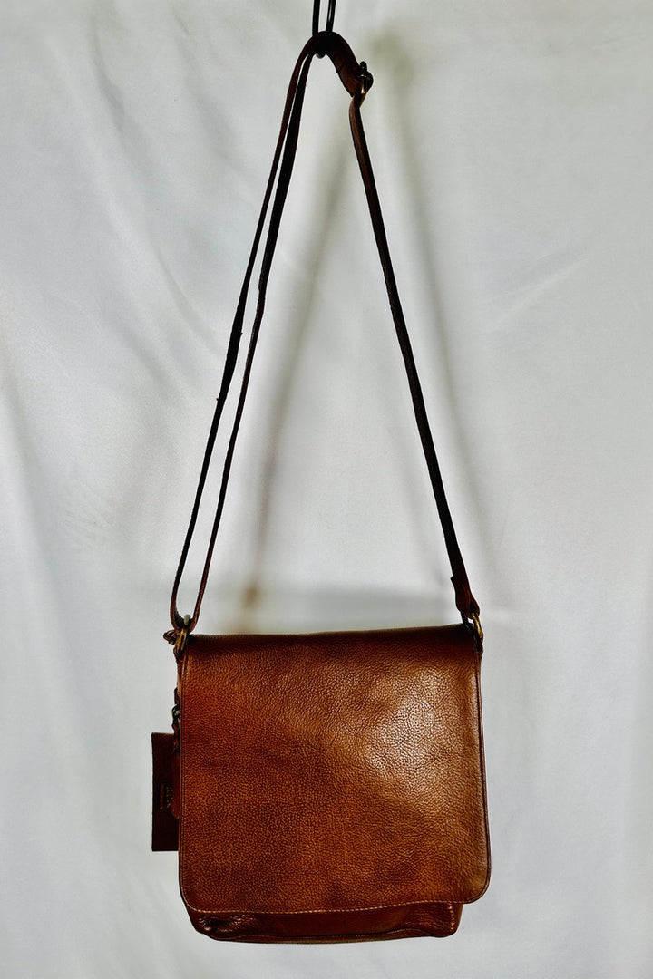 Rock Paper Scissors - "Fulham" Flap Top Cross Body Bag in Brown