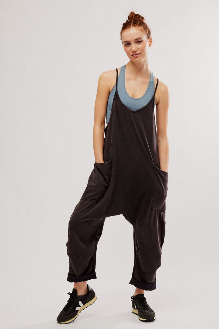 Free People Movement - Hot Shot Onesie in Washed Black