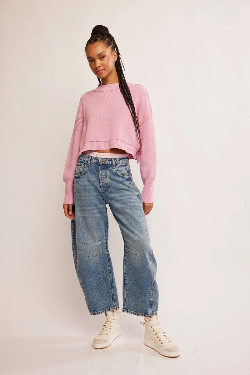 Free People - Easy Street Crop Pullover in Lollipop