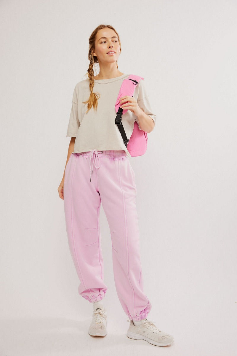 Free People Movement - Sprint To The Finish Pant in Powder Pink