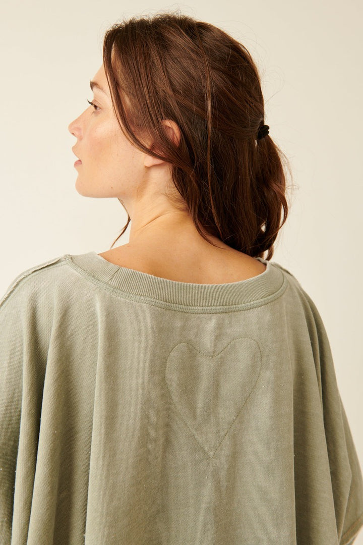 Free People - Daisy Sweatshirt in Washed Army