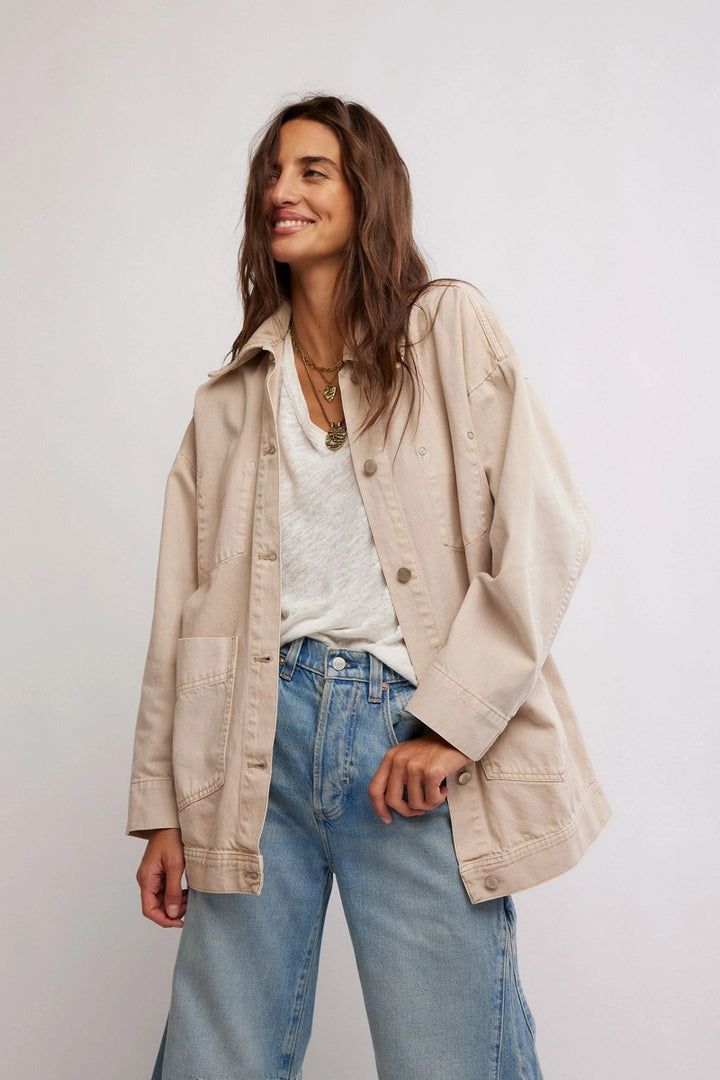 Free People - Avery Denim Jacket PFD in Softest Sand