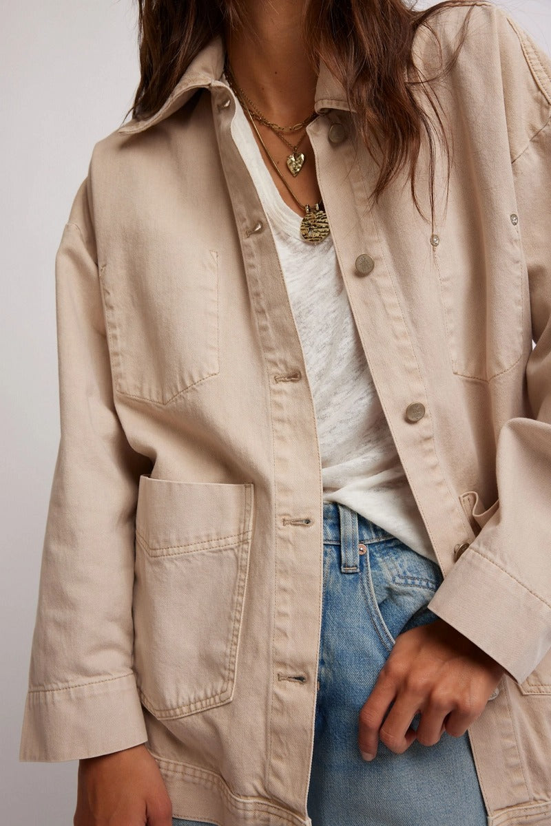 Free People - Avery Denim Jacket PFD in Softest Sand