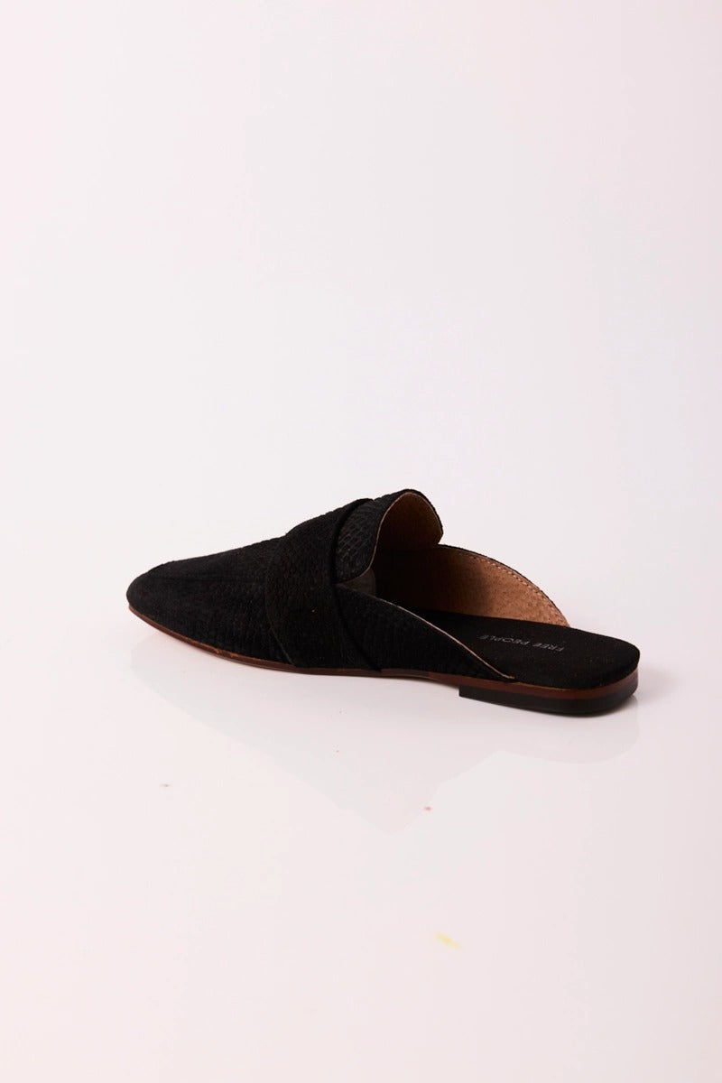 Free People - At Ease Embossed Loafer in Black Suede