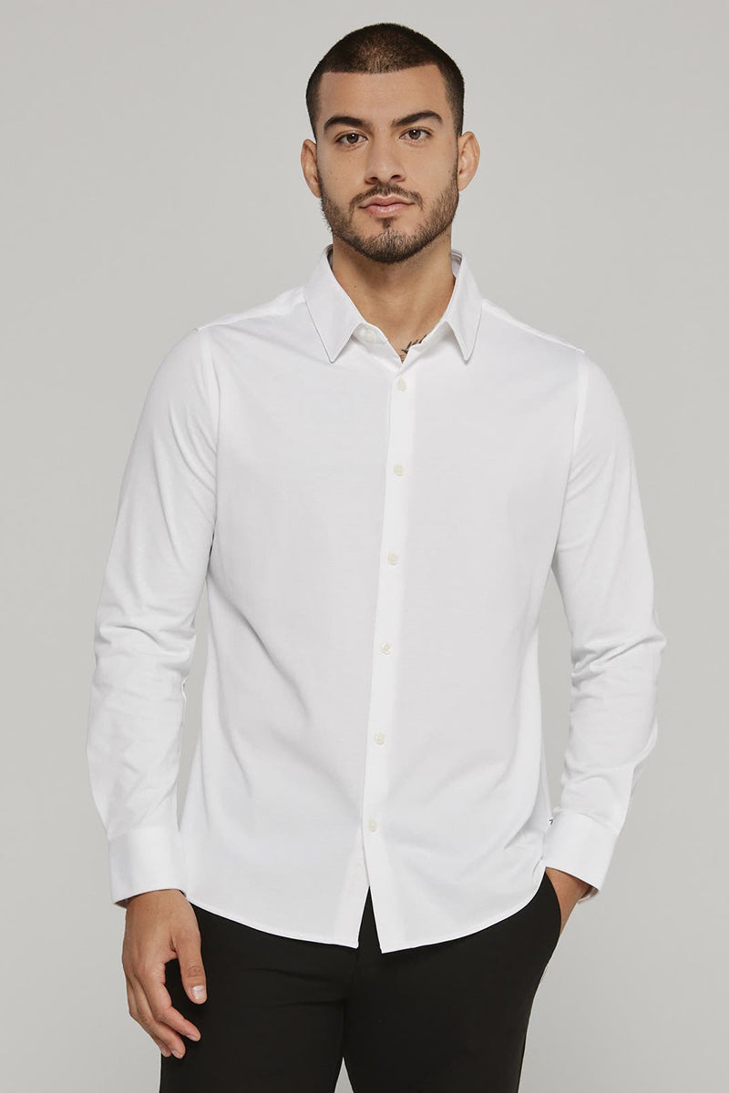 7DIAMONDS - Girona Long Sleeve Shirt in White