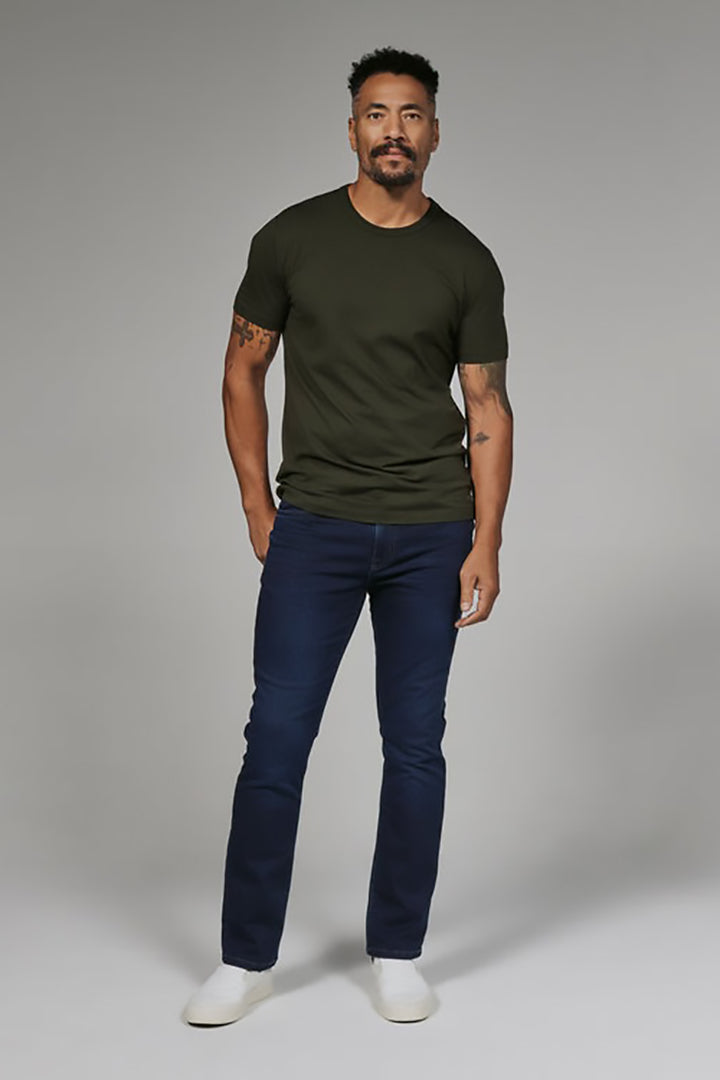 7DIAMONDS - Modal Crew Neck Tee in Dark Olive