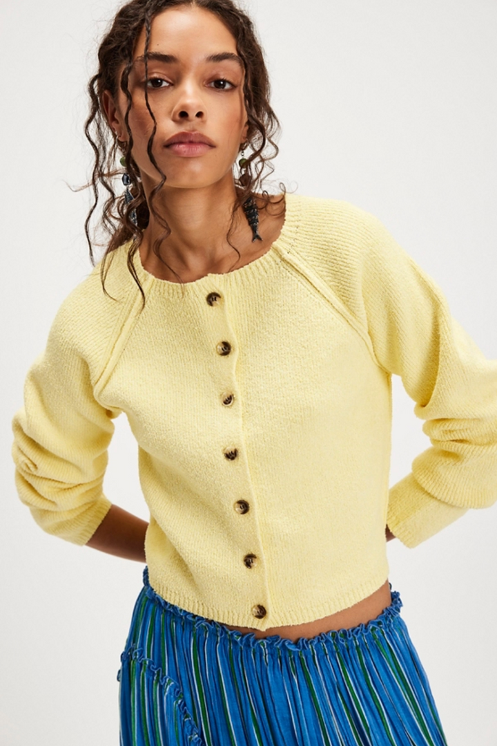 Free People - Sydney Shrunken Cardi in Sunshine Time