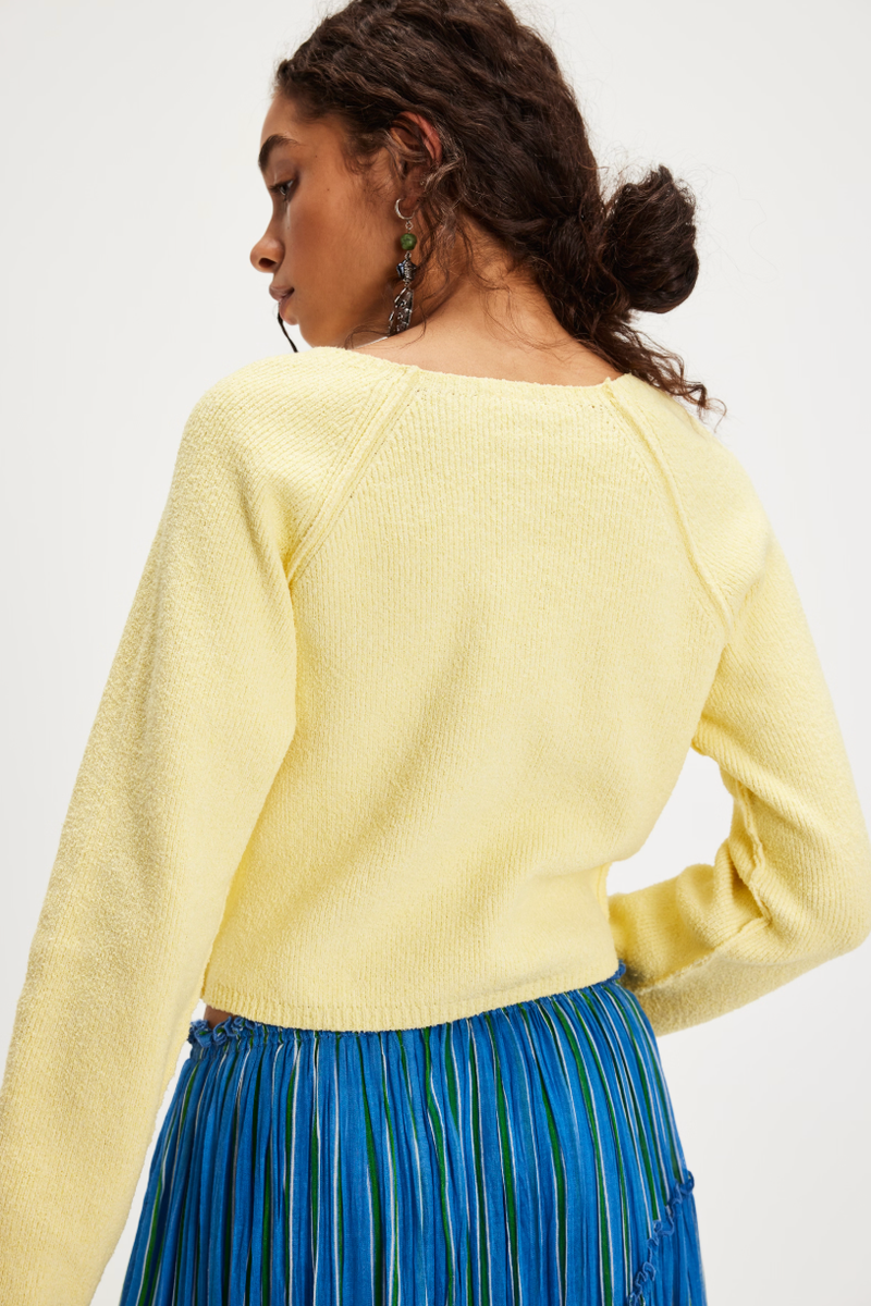 Free People - Sydney Shrunken Cardi in Sunshine Time