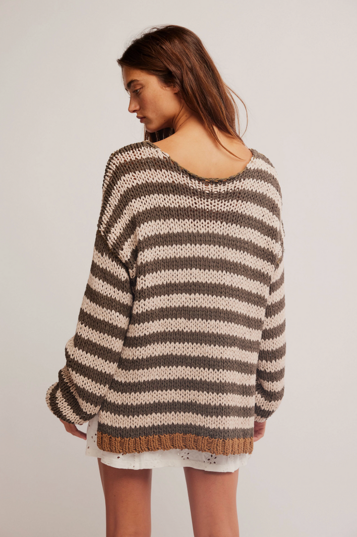 Free People -Portland Pullover in Seaweed Shell Combo