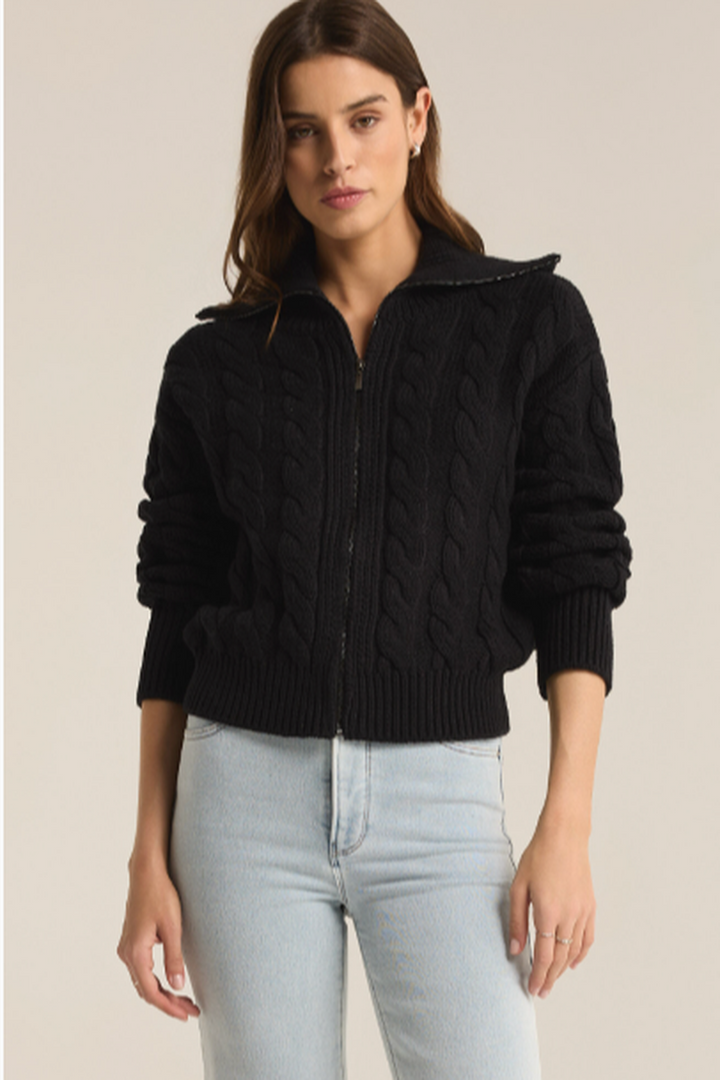 Z Supply - Hemingway Cable Cardigan in Black