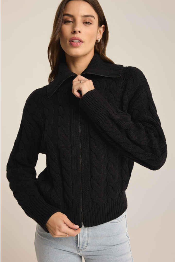 Z Supply - Hemingway Cable Cardigan in Black