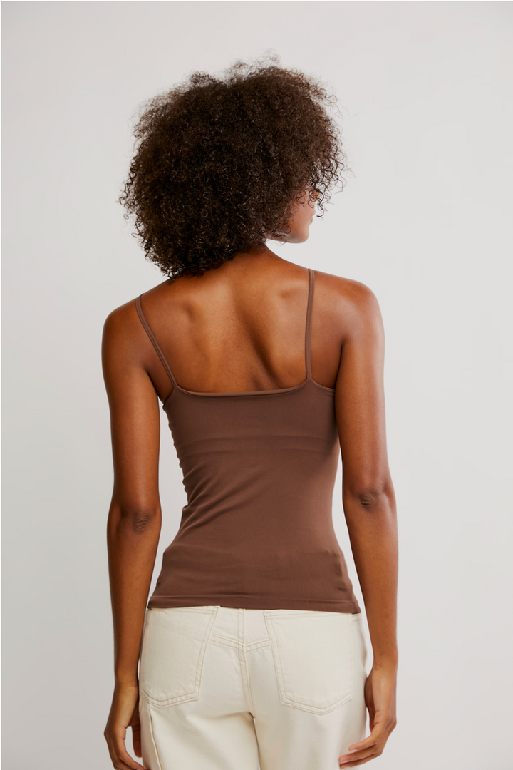 Free People - Seamless V-Neck Cami in Chocolate Lava