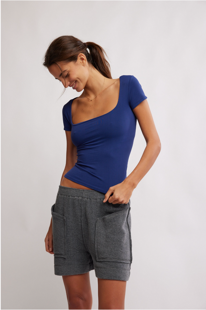 Free People - Clean Lines Baby Tee in Indigo Pura