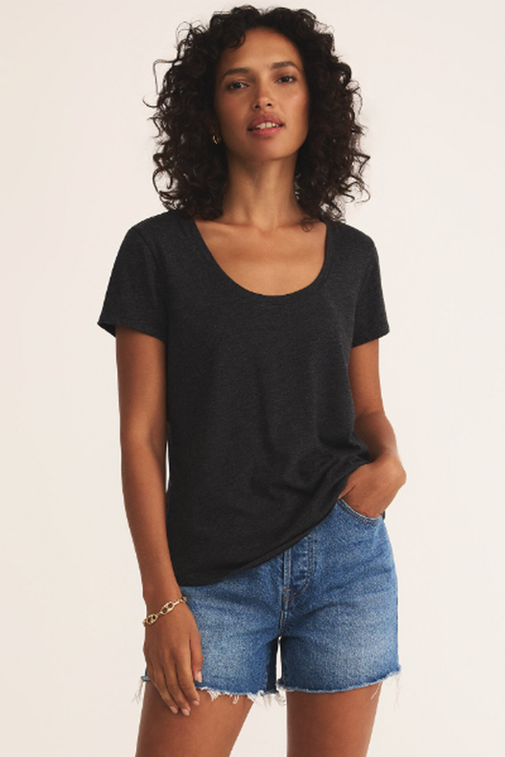 Z Supply - Anywhere Scoop Tee in Black