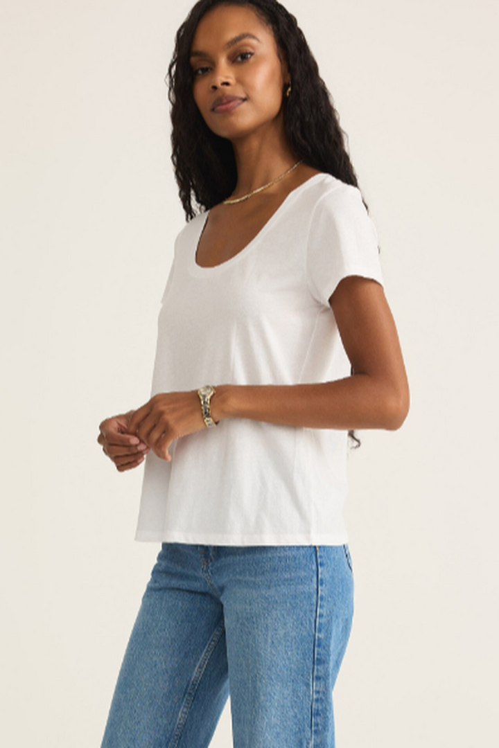 Z Supply - Anywhere Scoop Tee in White